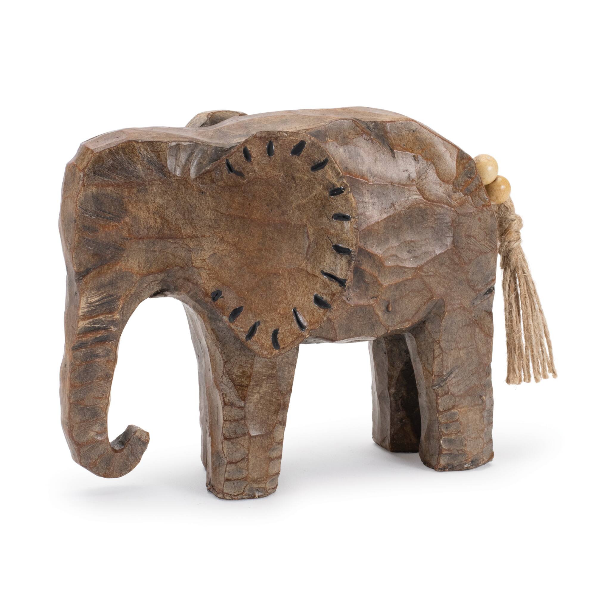 6.25" Carved Elephant Accent, 2ct.